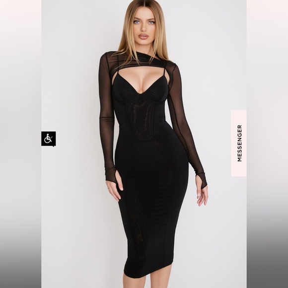 BEATRICE
BLACK CORSET MIDI DRESS - Picture 3 of 10